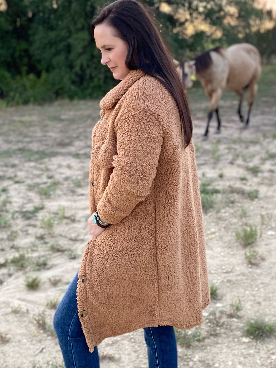Camel Sherpa Coat Rockin Rhona