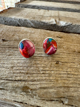 Load image into Gallery viewer, Spiny/Turquoise/Pink Studs