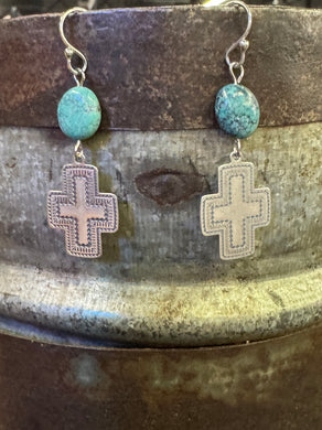 Turquoise/Cross Earrings