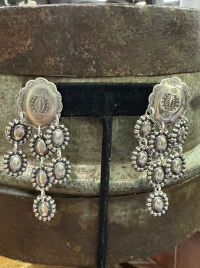 3-Tier Concho Dangle Earrings