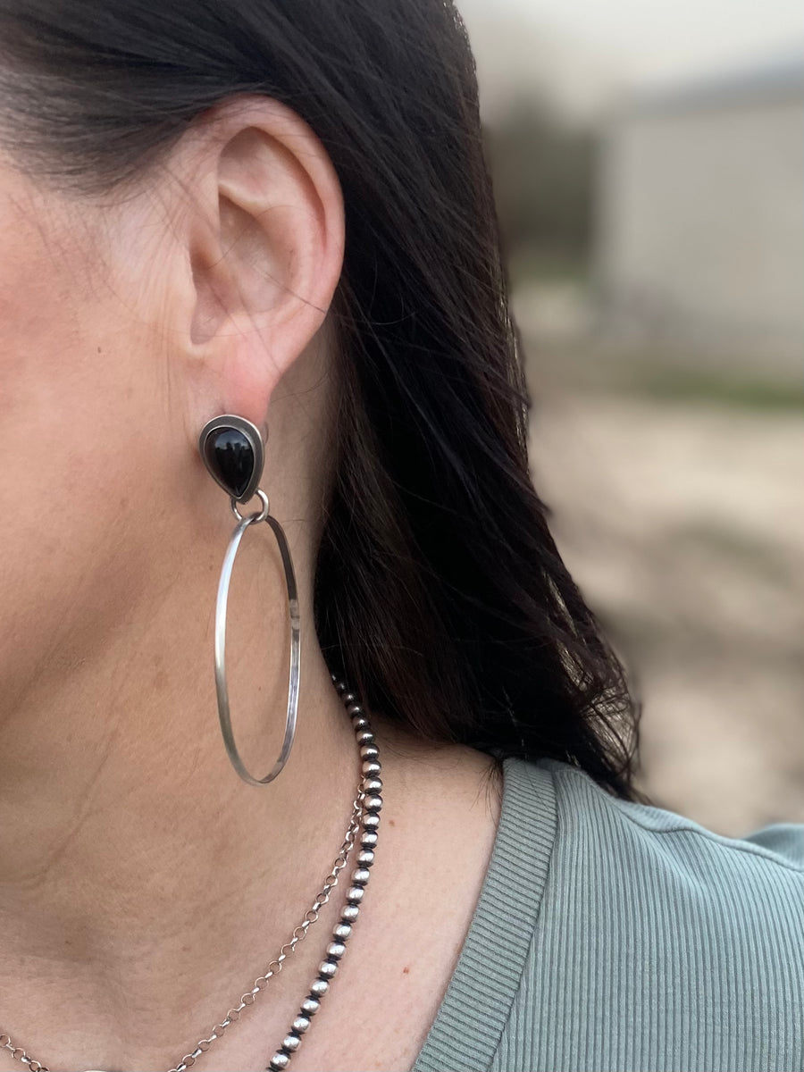 Black Onyx Hoop Earrings – Rockin Rhona