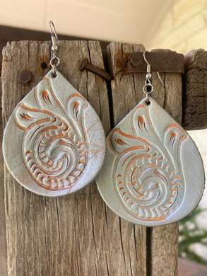 Silver Tooled Earring