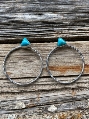 Turquoise Hoop Earrings #2