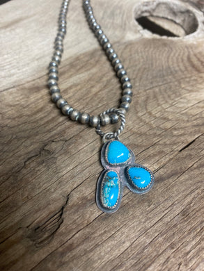 Blue Turquoise Cluster Pendant