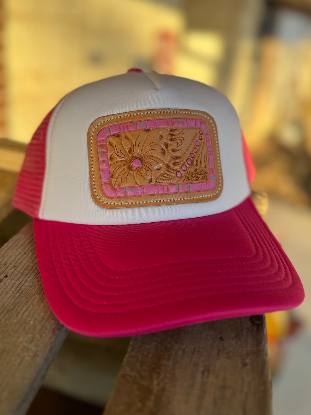 White/Fuchasia Foam - Pink Chunks Cap