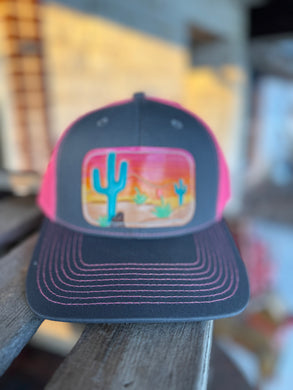 Charcoal/Pink - Teal Saguaro Cap