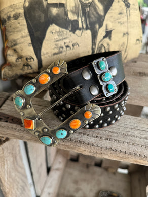 Horseshoe Turquoise/Spiny Oyster Buckle