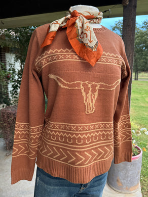 Longhorn Cinnamon Sweater