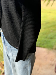 Black Cross Front Sweater