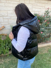 Load image into Gallery viewer, Black Faux Leather Vest