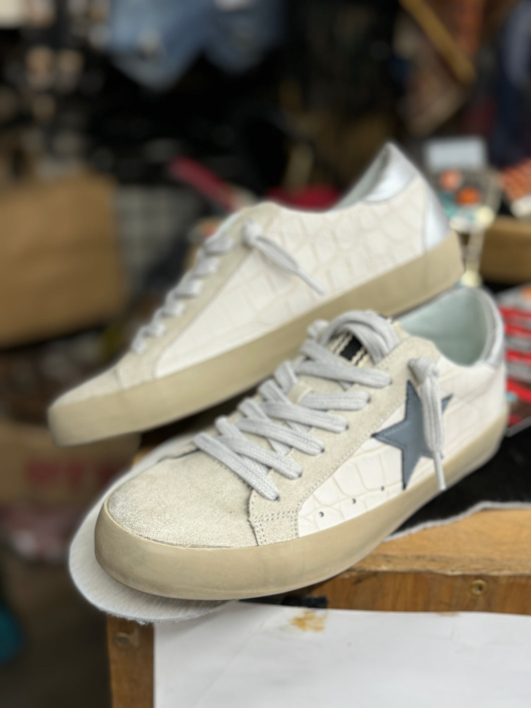 Paula Beige Croc Sneaker