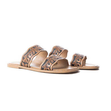 Santa Fe Daisy Western Tooled Sandal