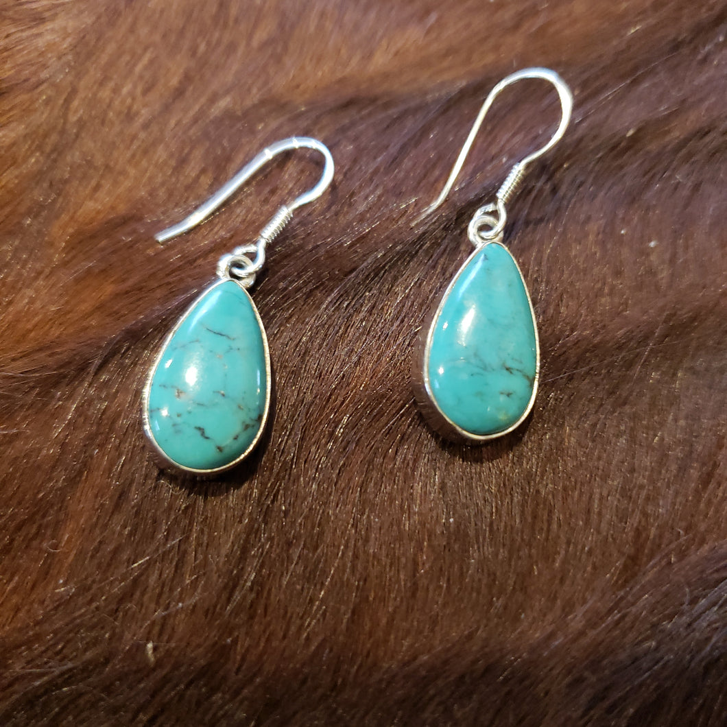 Turquoise Green Tear Earrings
