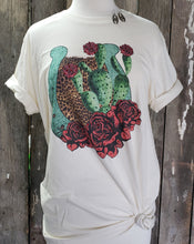 Load image into Gallery viewer, Horseshoe W/ Cactus &amp; Roses Tee