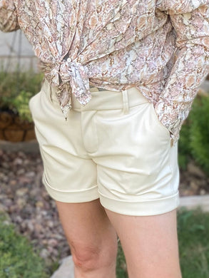 Hampton Bone Pleather Short