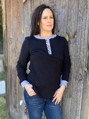 Black W/Leopard Top
