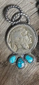 Small Coin/Turquoise Pendant