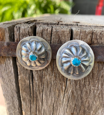 J. Begay Small Turquoise Concho Studs