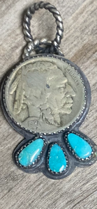 Small Coin/Turquoise Pendant