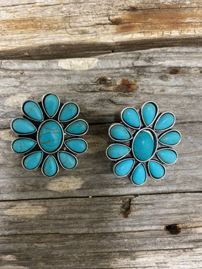 Turquoise Flower Cluster Earring