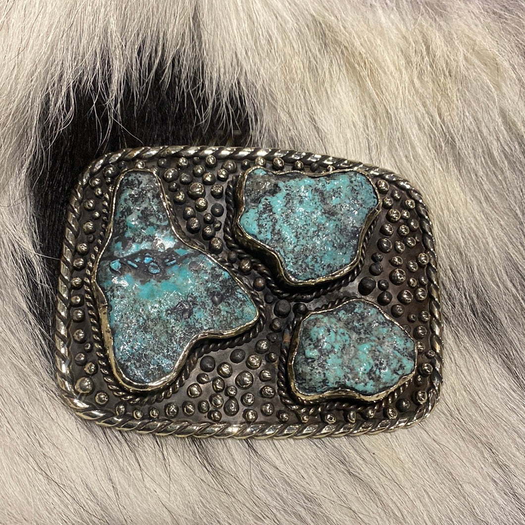 Turquoise 3 Stone - Rectangle Buckle