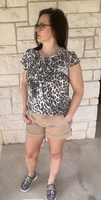 Leopard Ruffle Top