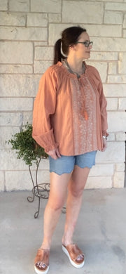 Rusty Embroidery Top