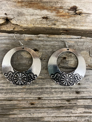 Silver Stamped Earring