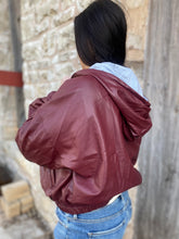 Load image into Gallery viewer, Faux Leather Hoodie Jacket
